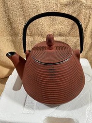鐵壺 紅色鑄鐵茶壺 附手挽