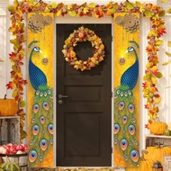 VIKAMA Diwali Festival Happy Gateway Banner Indian Diwali Festival Peacock Front Porch Welcome Sign