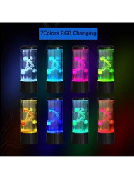 水母燈led幻想圓形水母燈,7種顏色變換水母情境燈,水母水族燈,夜燈裝飾物,適用於家居辦公室裝飾,是孩子的絕佳禮物。