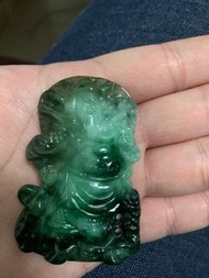 豆青種 關公 關二哥 玉牌吊墜