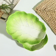 Creative Cabbage Shaped Ceramic Dinner Plate - 10 Inch Novelty Veggie Design for Home Dining