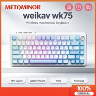 WEIKAV WK75 Mechanical Keyboard 75% RGB Tri-Mode Wired Bluetooth 2.4G Gasket Structure Hot-swap Gami