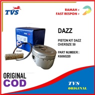 PISTON KIT DAZZ OVERSIZE 50 - piston kit sepeda motor dazz os TVS original - R4320140