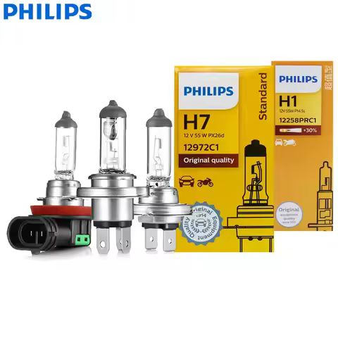 Philips Vision H4 H7 H11 HB3 HB4 Original Car Halogen Headlight H8 H9 9005 9006 3200K Auto Standard 