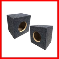 (BOX Only 2pcs) Size 6" Car Speaker Box - Particle Board Carpet Cover
