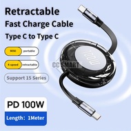 100W Stretchable Ultra Fast Charging Cable PD Type C to Type C Data Cable 6A USB C to USB C Charger 