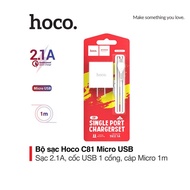 Bộ sạc 2.1A Hoco C81 Micro chân cắm tiêu chuẩn 1 cổng USB cho Android dài 1M