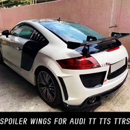 For Audi TT TTS TTRS MK2 MK3 FRP Glossy Black Carbon Fibe Rear Trunk Lid Boot Ducktail Lip Spoiler W