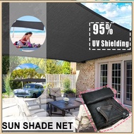 Shade Sail Anti Uv Sunshade Net Sun Shelter Car Cover Outdoor Garden Greenhouse Jaring Hitam