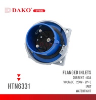 ปลั๊กตัวผู้ฝังฝนังกันน้ำ 230V 2P+E IP67 63A DAKO HTN-6331