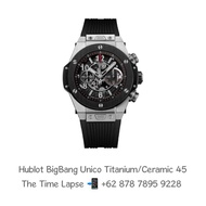 Hublot Big Bang Unico Titanium / Ceramic Bezel Chronograph Leather 45 