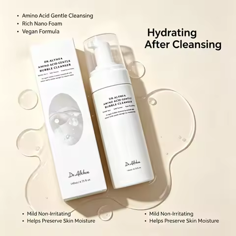 Dr.Althea Amino Acid Gentle Bubble Cleanser Vegan Skincare For Sensitive Dry Oily Skin Mild Non-irri