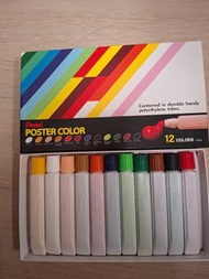 全新未開封廣告彩Pentel Poster Color 12色顏料 缺了藍色