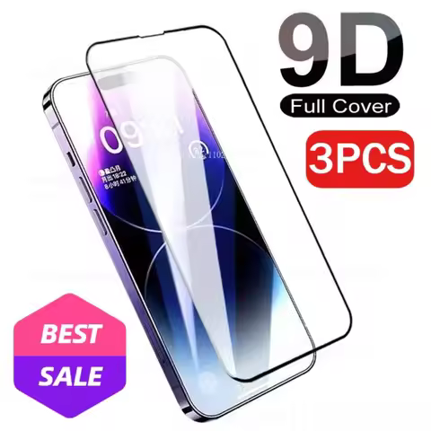 3pcs 9D Tempered Glass for IPhone 13 Promax 15 Plus 16 Promax 16E Premium HD Screen Protector 12 Min