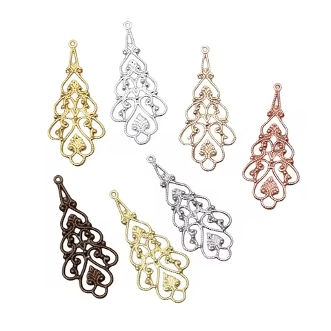 BoYuTe (50 Pieces/Lot) 18*41MM Metal Brass European Filigree Flower Findings DIY Jewelry Accessories