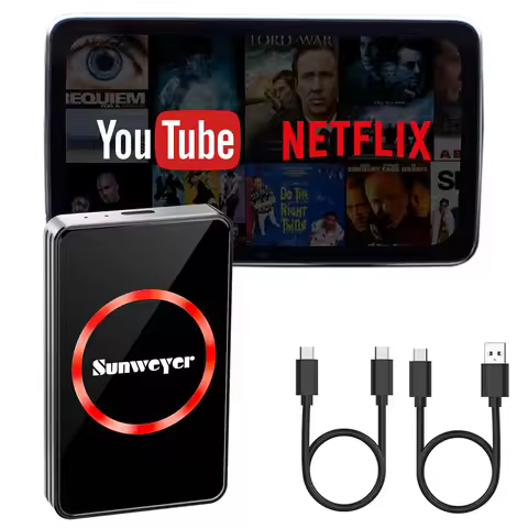 Sunweyer SW12 Lite Wireless CarPlay Adapter Car Streaming Device Ai Box Support Netflix, YouTube, Hu
