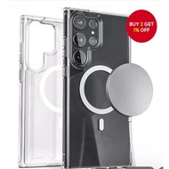 Transparent Magnetic Hard Case for Samsung S24/S23/S22 Ultra & A56