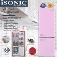 iSONIC DOUBLE DOOR VINTAGE FRIDGE REFRIGERATOR IDR-BCD261LH. ( Creamy White.PINK. RED. GREEN )