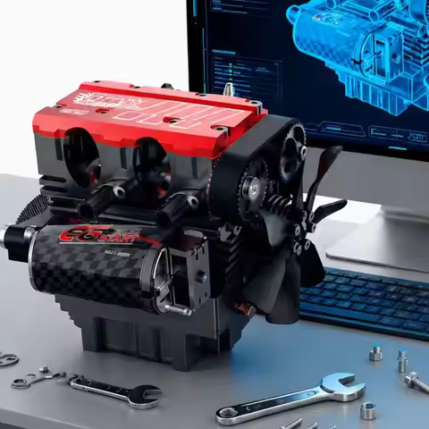 TOYAN FS L200AC Twin-Cylinder Methanol Engine Model 7cc - Suitable for RC Car Modification Ideal as