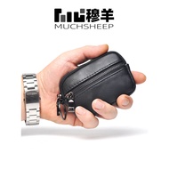 dompet perempuan beg dompet perempuan Japanese Lightweight Mini Storage Black Leather Coin Purse