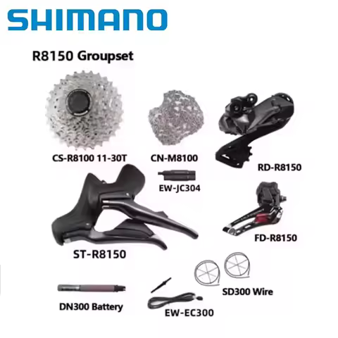 Shimano ULTEGRA R8150 Di2 Electronic Groupset 2x12S R8150 Front/Rear Derailleur Cassette DN300 EC300