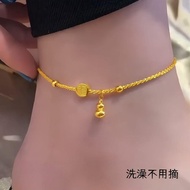 大师已祈福开光钛钢不掉色爆闪碎金子满天星福葫芦福牌福字中国风闺蜜脚链The master has prayed that the titanium steel will not fade and bu