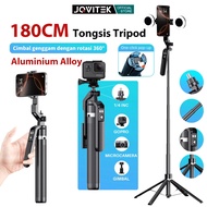 JQVITEK TR17 Selfie Stick Tripod 180cm 4‐Leg Stable Base Aluminium Alloy Bluetooth 5.2 Rechargeable 