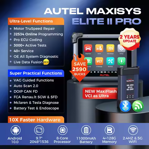Autel MaxiSYS Elite 2 PRO Scanner Car Diagnostic Tool Elite II PRO Work as MS919 MS909 Ultra Lite Ul