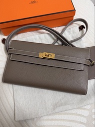 Hermes 長銀包 Kelly wallet  大象灰