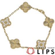 二手梵克雅寶 (Van Cleef & Arpels) 復古 Alhambra 五件套手鍊 VCARP4KN00（腕圍：約 19 厘米，寬度：約 0.1-1.4 厘米）18K 黃金，拋光，品相極佳