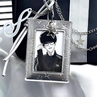 lanyard card lanyard card holder Yk2 Silver Star Leather Card Holder No Attributes ins Style Polaroi