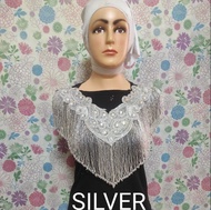 Teratai Dada SILVER Abu untuk fashion Pengantin Wanita Stelan Gaun Dan Baju juga Pakaian Aksesoris M