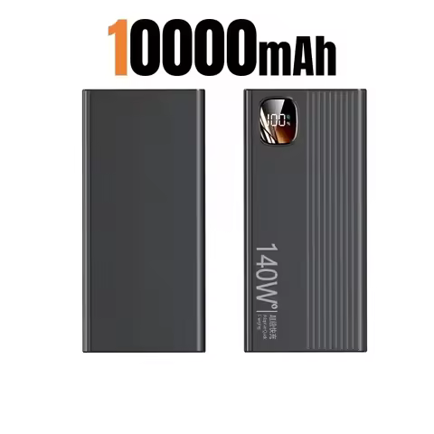Lenovo 500000mAh 140W PowerBank Super Fast Charge Portable Powerbank External Battery Charger LED Di