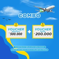 Paket Voucher Potongan Harga Tiket Pesawat Rp 500.000 + Potongan Harga Hotel Rp 200.000
