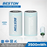 Beston Type C Size 1.5V Li-ion 3500mwh Type C Rechargeable Lithium Battery CLC-23 with Cable