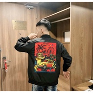 Jacket Wind Dsquared2 Men and Women Cars Coconut Tree Orange 78 High Quality Ribbed Collar Silver Bu