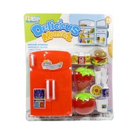 Children's Toy 2-door Refrigerator/Girl's Toy/Fruit Filled Refrigerator Toy