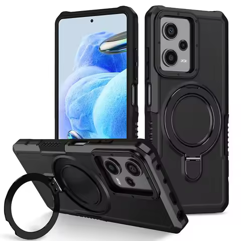 For Redmi Note 10 Pro Phone Case O Ring Stand for Note 13 12 11 13C 12C Poco X3 X5 M4 Pro 4G 5G Hard