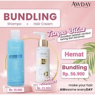 Awday 3in1 shampoo serum dan Awday conditioner / awday haircream penyubur rambut/ pelembut rambut / 
