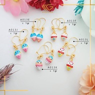 Children's Earrings 3-year-old And Above Elementary School Children's Earrings ICE CREAM MODEL ATL103 Original Gold Grade 300 (6K)