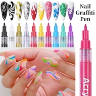 Lines Nail Art Drawing Line Painting Black Red Blue Nail Brush Pen Gel Polish Nail Art Manicuring To
