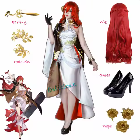 Honkai Star Rail Himeko Cosplay Costume Elegant Evening Party Dress Shoes Wig Anime Chinese Style Ha