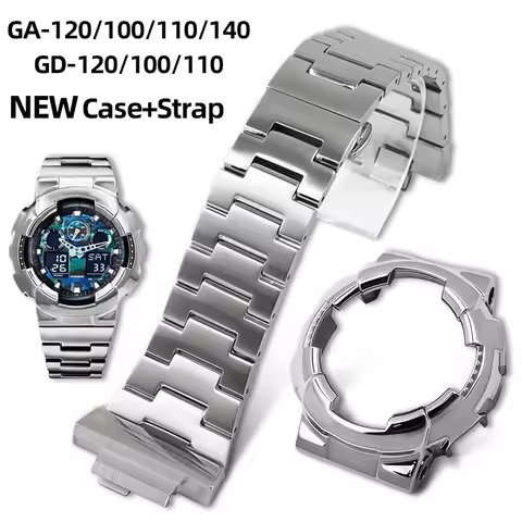 GA110 Metal Case mod kit For G-SHOCK Casio Black Warrior GD/GA-110GB/100/120/140 Stainless Steel Cas