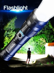 KENSUN XHP70 USB,、 KENSUN XHP70 Lampu Suluh LED Boleh Cas USB 4-Teras, Boleh Zum, Lampu Tangan untuk