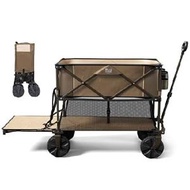 Timber Ridge Double Decker Folding Camping Wagon beach Trolley Heavy Duty Collapsible Cart with Big Wheels for Beach Shopping Garden