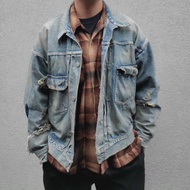 FE17 NICSAINTMICHAELDENIMJACKETBBJ Ripped Denim Jacket Loose Wash Jacket
