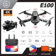 (Limited time special on stock) [COD] E100 Drone With Camera HD 4K Dual Camera Obstacle Avoidance Function Wifi RC Foldable Drone