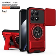 Casing for Xiaomi 15T 15T Pro 14T 14T Pro Shockproof Magnetic Armor Casing Anti-Fall Bumper Ring Hol