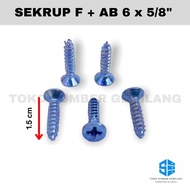 F + AB Screws 6 x 5/ 8" (1.5cm) contents 100 pcs