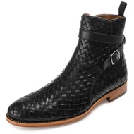 Mens Dylan Genuine Leather Jodhpur Buckle Ankle Boot Cushioned Block Heel Motorcycle Casual Dress Sh